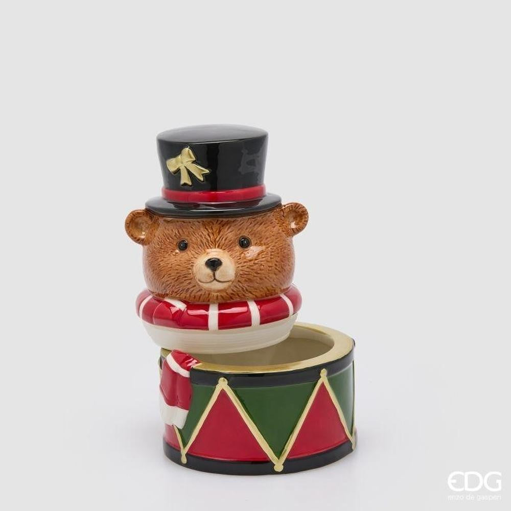 Contenitore natalizio decorativo orso H 24 cm EDG (sconto del 30% in prevendita)