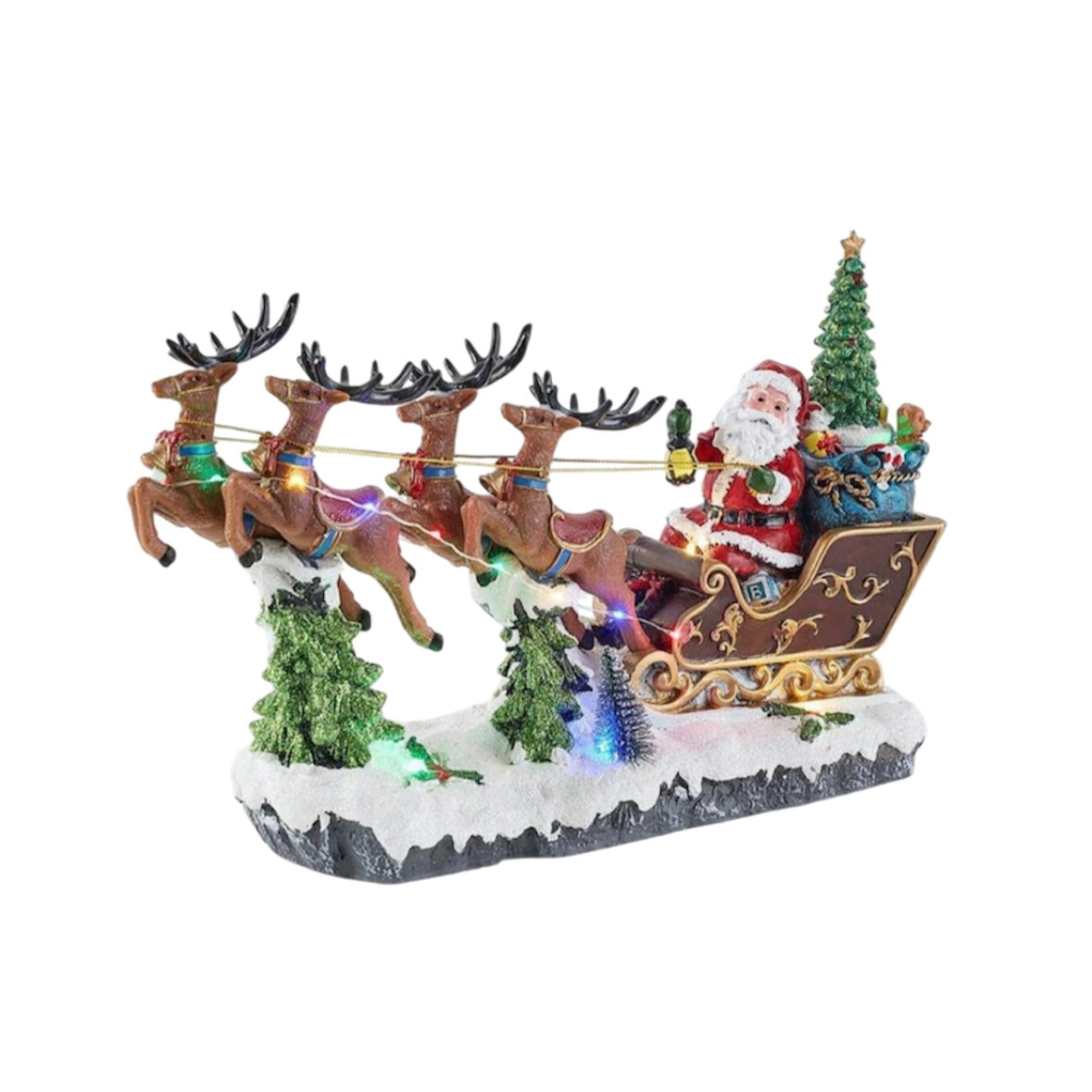 Decoro babbo Natale con slitta led e musica H 22 EDG (sconto del 30% in prevendita)