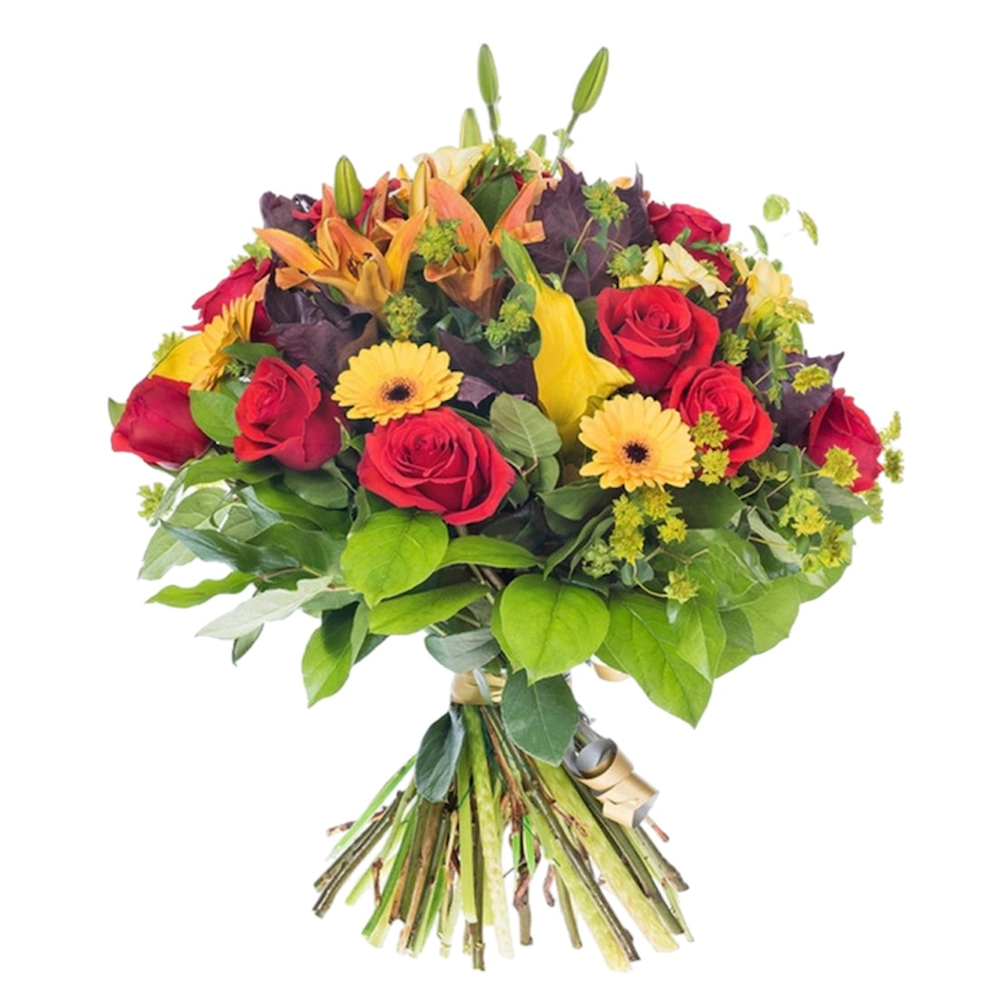 Bouquet con rose e fiori misti di stagione