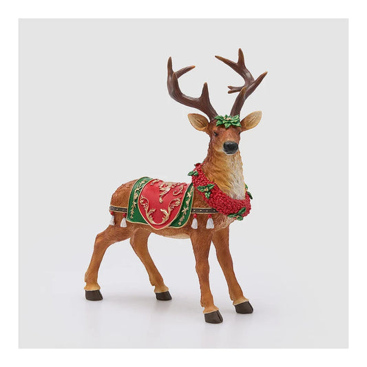 Decoro renna con ghirlanda poliresina H 44 cm EDG (sconto del 30% in prevendita)
