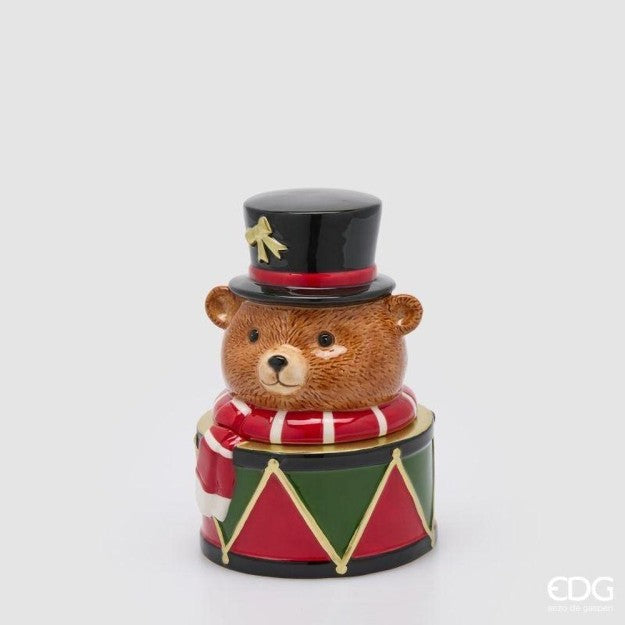 Contenitore natalizio decorativo orso H 24 cm EDG (sconto del 30% in prevendita)