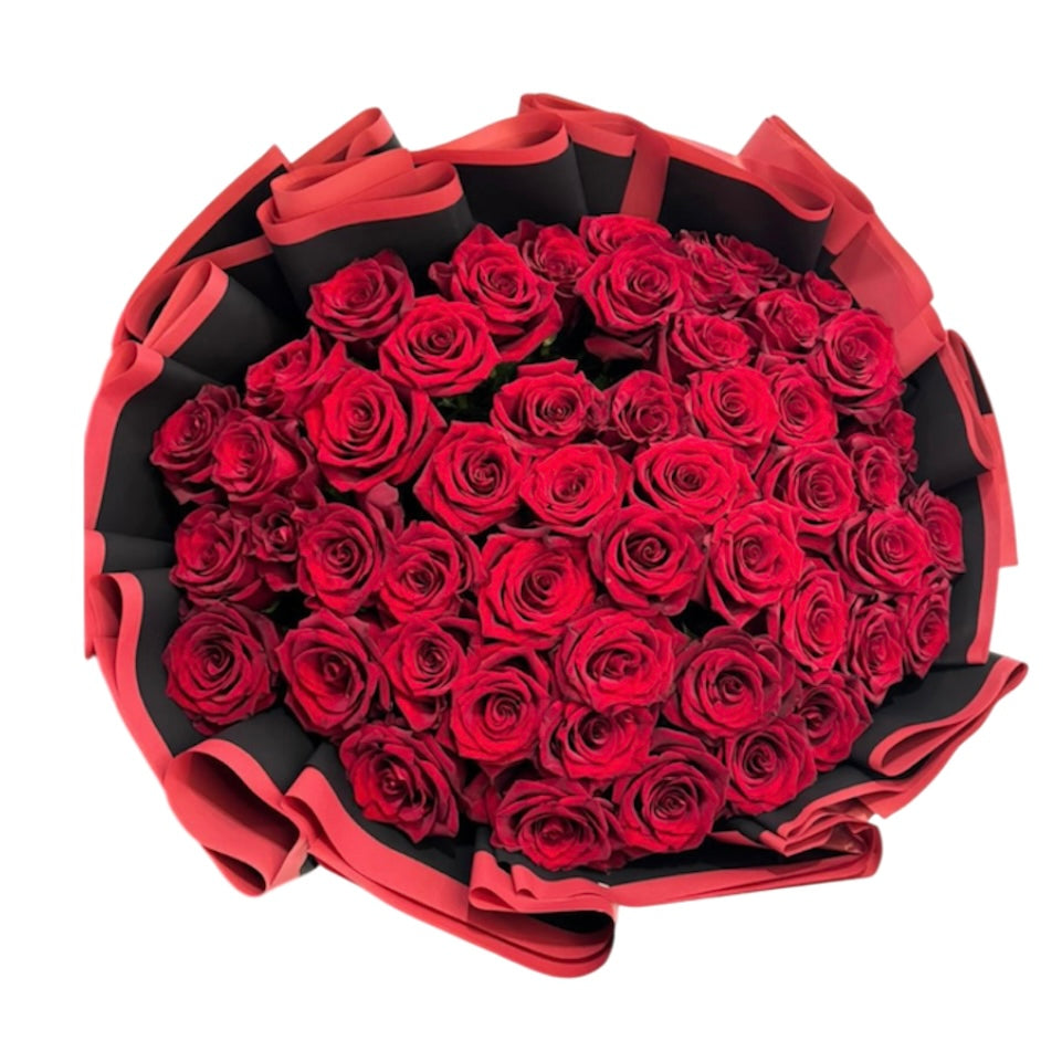 Fascio di 50 rose rosse Ecuador