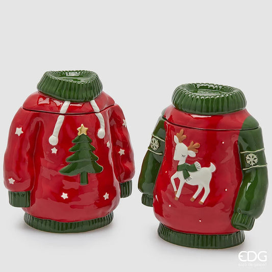 Coppia contenitori maglione Natale H 23,5 cm EDG (sconto del 30% in prevendita)