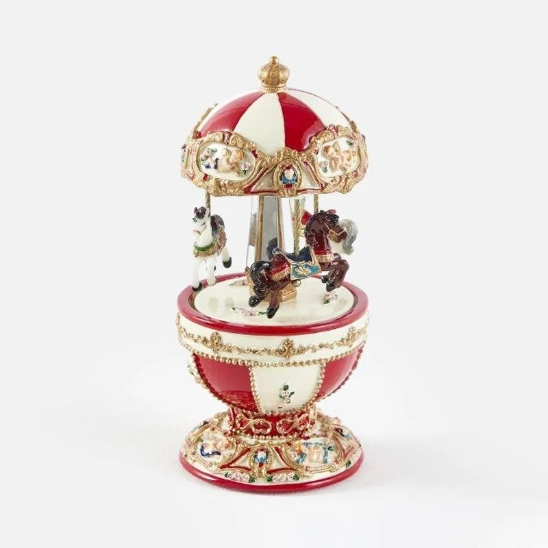 Carillon carosello cavalli decorazione natalizia H 18 cm EDG (sconto del 30% in prevendita)