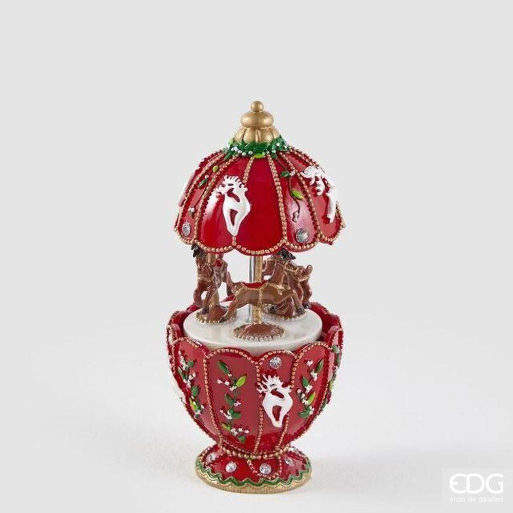 Carillon carosello cavalli decorazione natalizia H 18 cm EDG (sconto del 30% in prevendita)